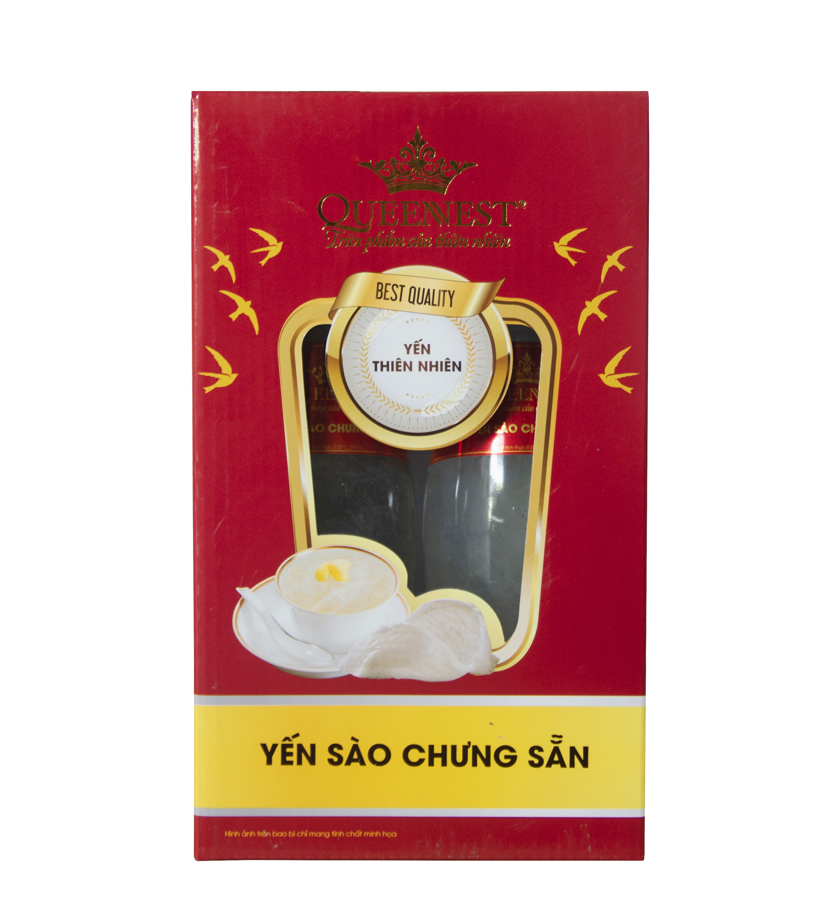 Nước Yến Sào Chưng Sẵn Queennest 7% - Hương Dưa Lưới - Hộp Vàng