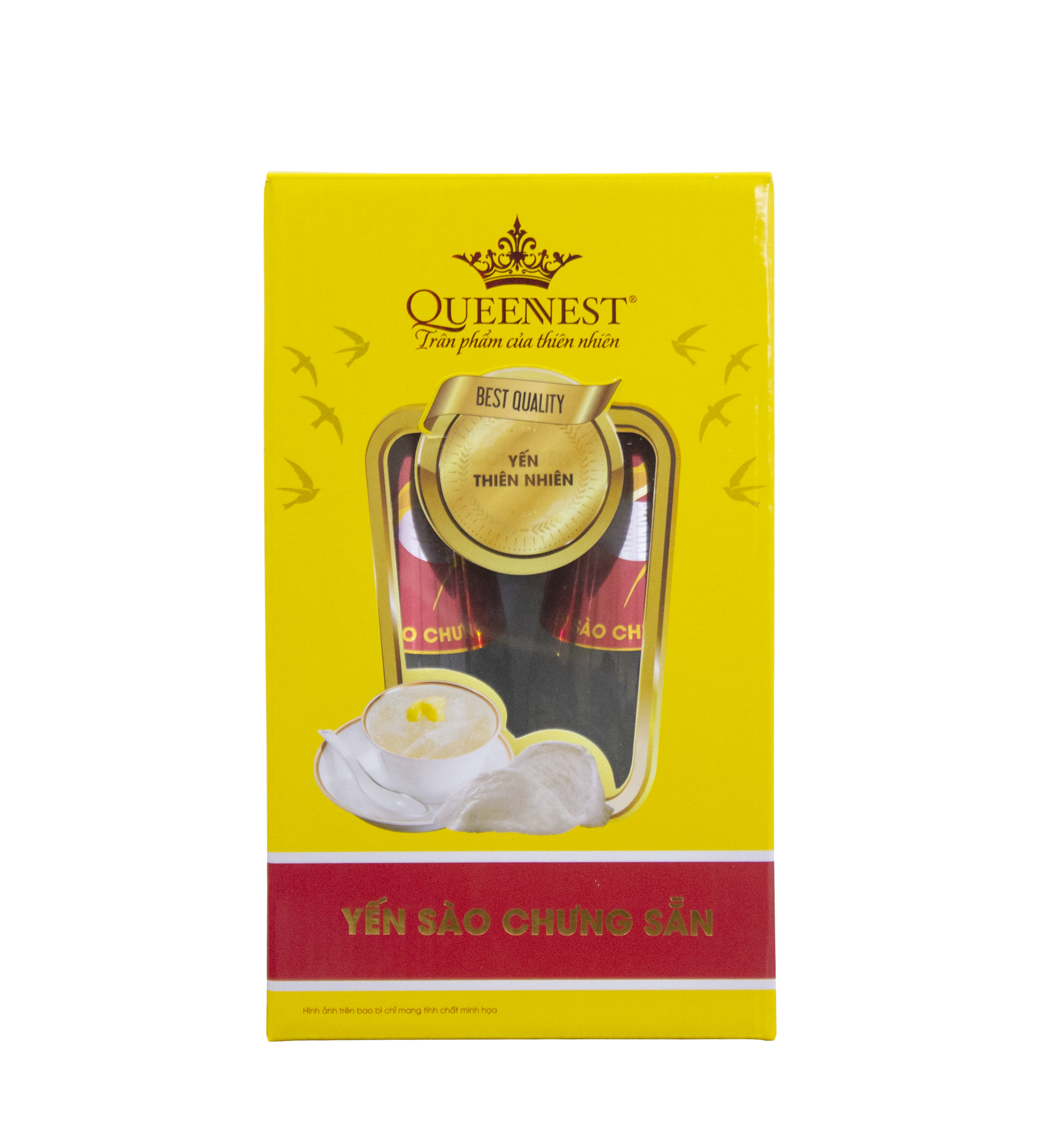 Nước Yến Sào Chưng Sẵn Queennest 7% - Hương Dưa Lưới - Hộp Đỏ