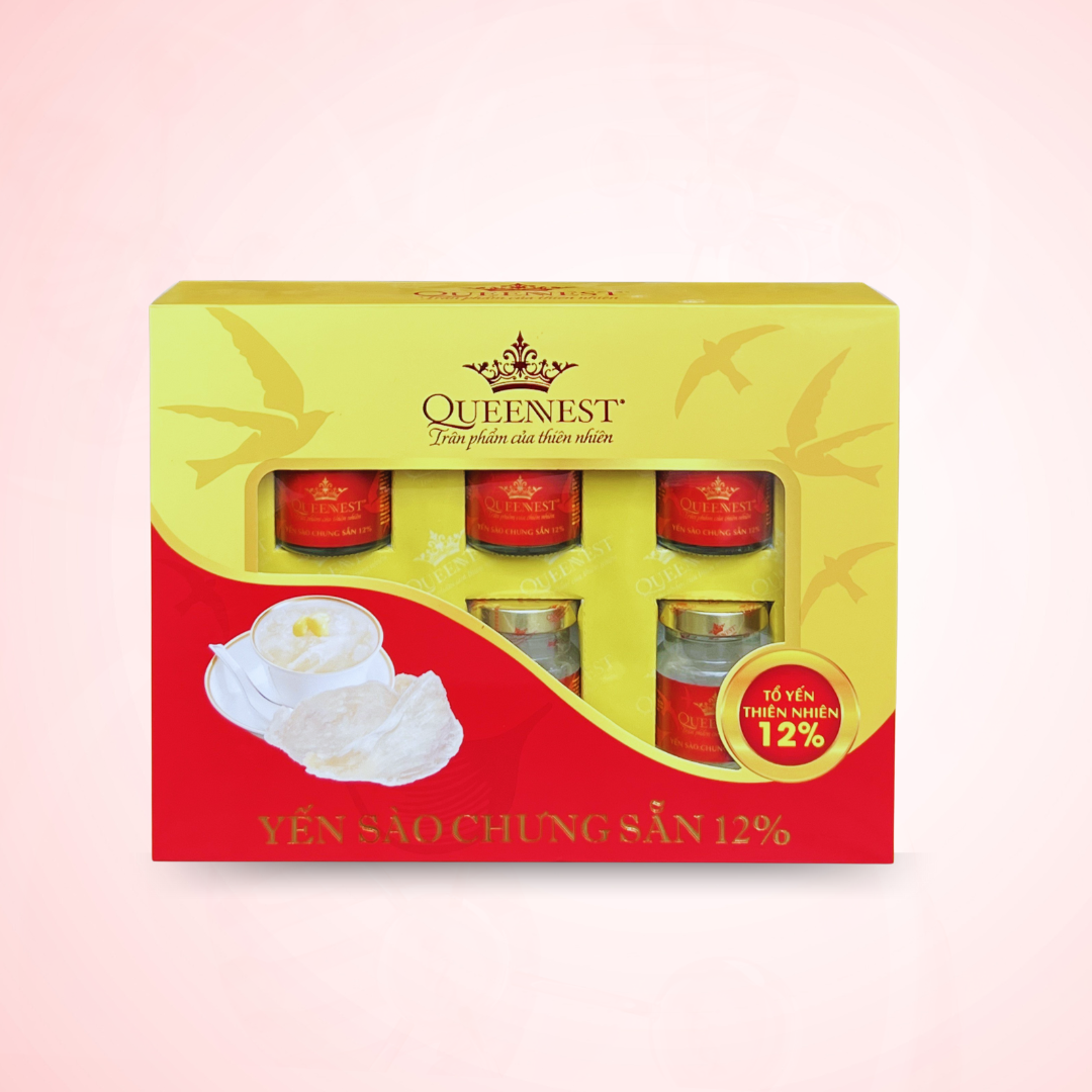 Yến Sào Chưng Sẵn Queennest 12% - hộp vàng