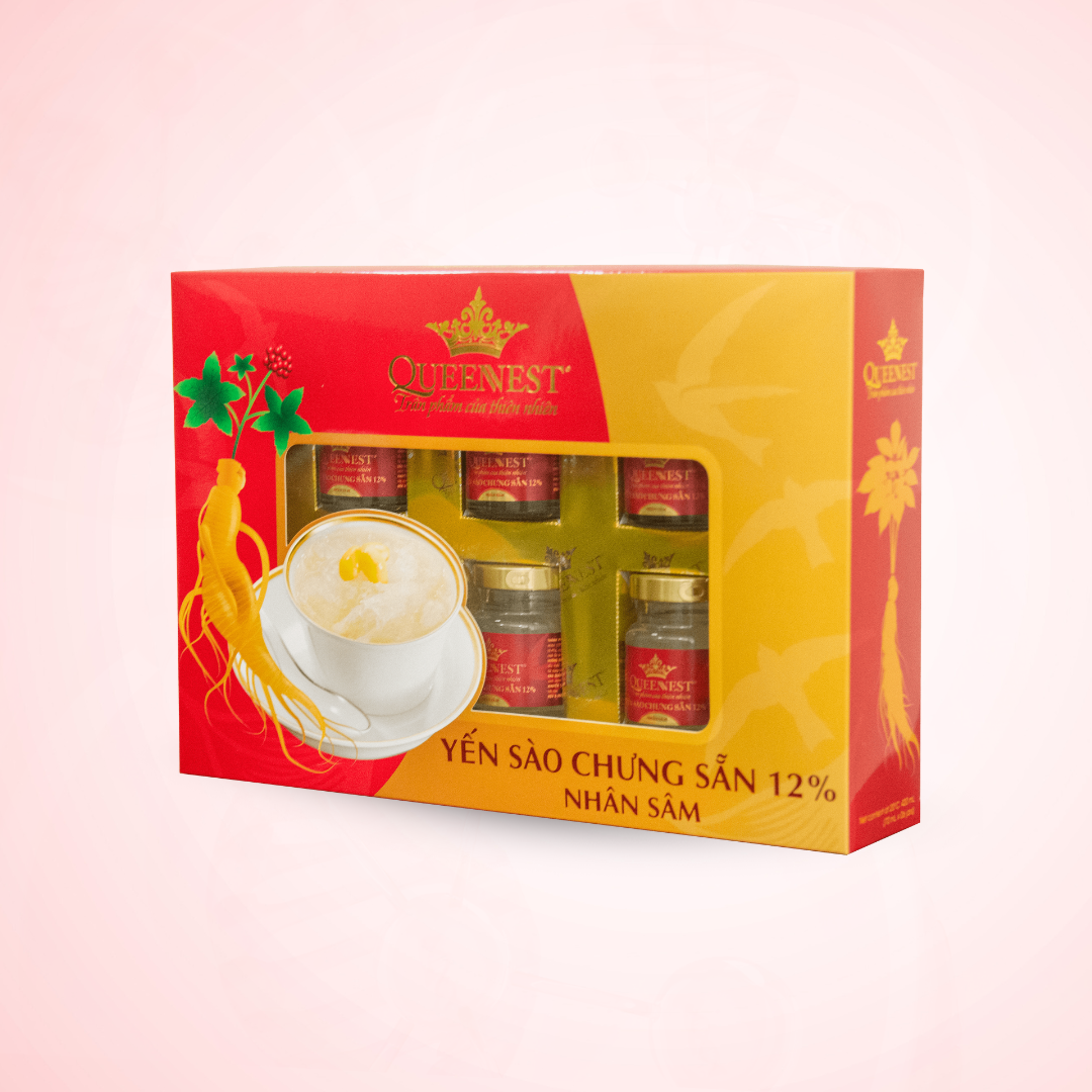 Nước Yến Sào Chưng Sẵn Queennest 12% - Nhân Sâm
