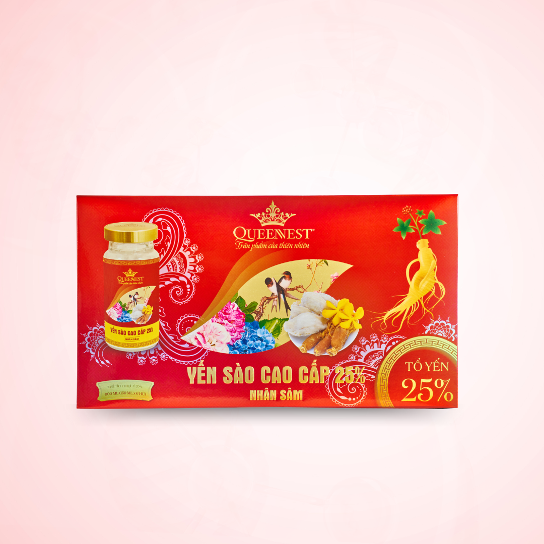 Nước Yến Sào Cao Cấp QUEENNEST 25% - Nhân Sâm