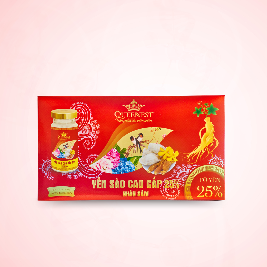 Yến Sào Cao Cấp QUEENNEST 25% - Nhân Sâm