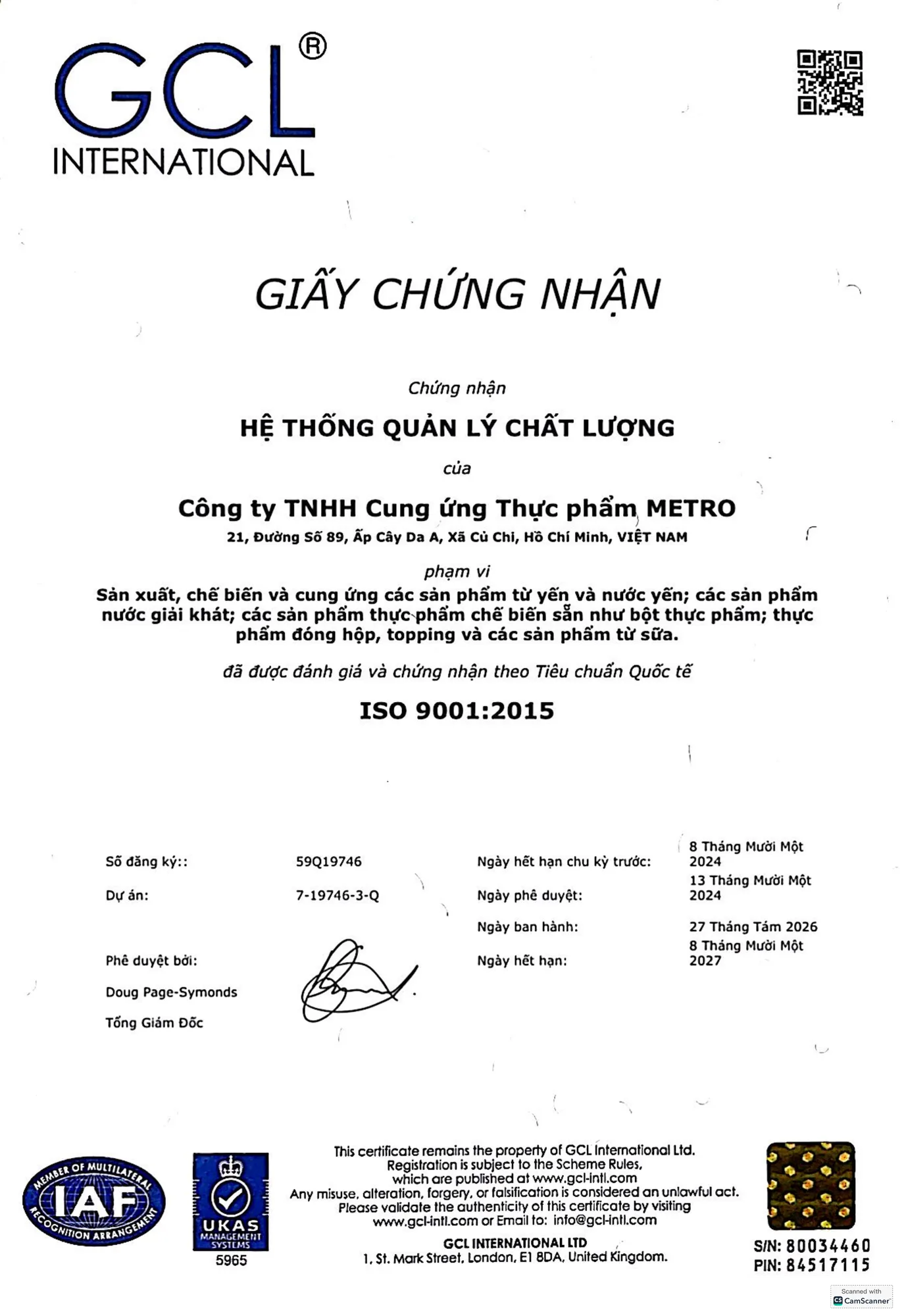Chứng nhận 5
